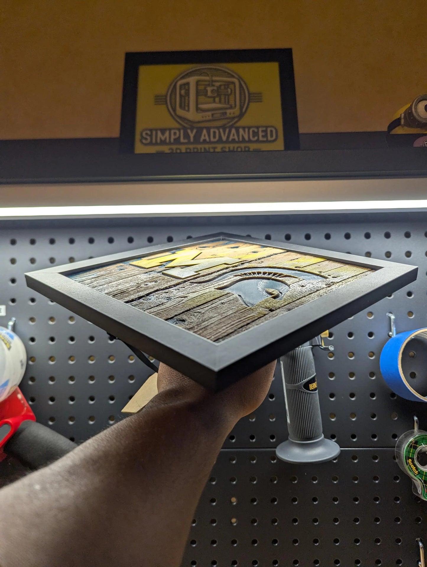 House Divided Michigan vs Michigan State Logo Wall/Desk Decor, Hueforge