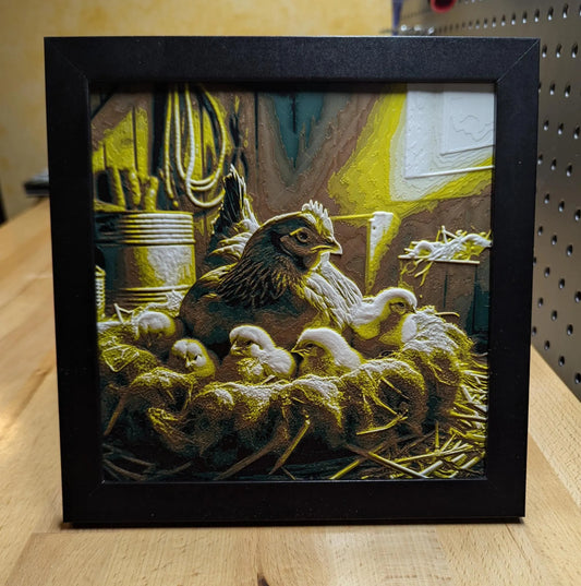 Mother Hen Wall/Desk Decor, Hueforge
