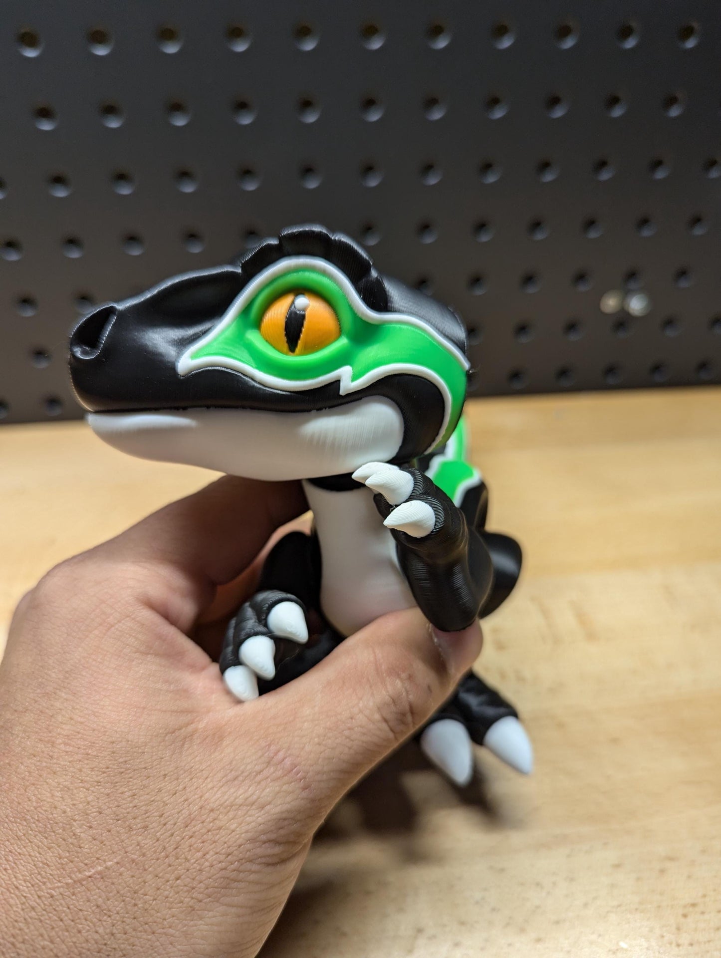 Articulating Baby Raptor, 3D Printed