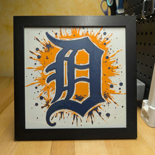 Detroit Tigers Logo Wall/Desk Decor, Hueforge