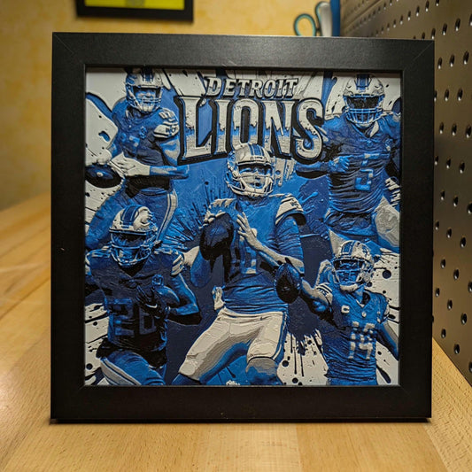 Detroit Lions Logo Wall/Desk Decor, Hueforge