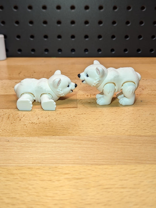 Articulating Baby Polar Bears, 3D Printed