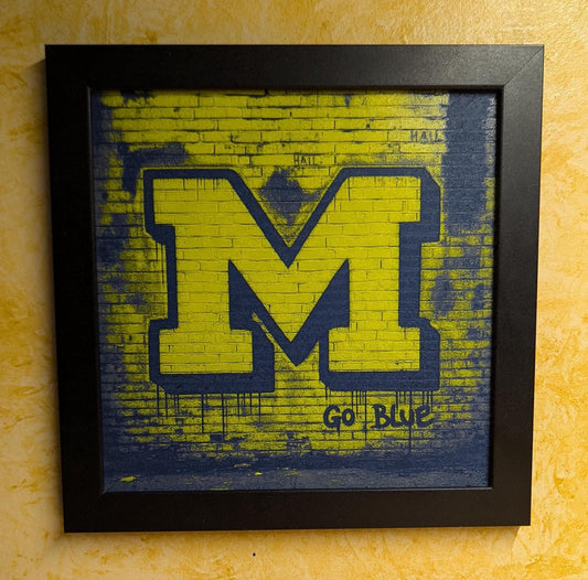 University of Michigan Brick Desk/Wall Decor, Hueforge