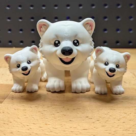 Articulating Baby Polar Bears, 3D Printed