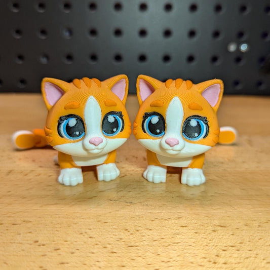 Articulating Orange Cat, 3D Printed