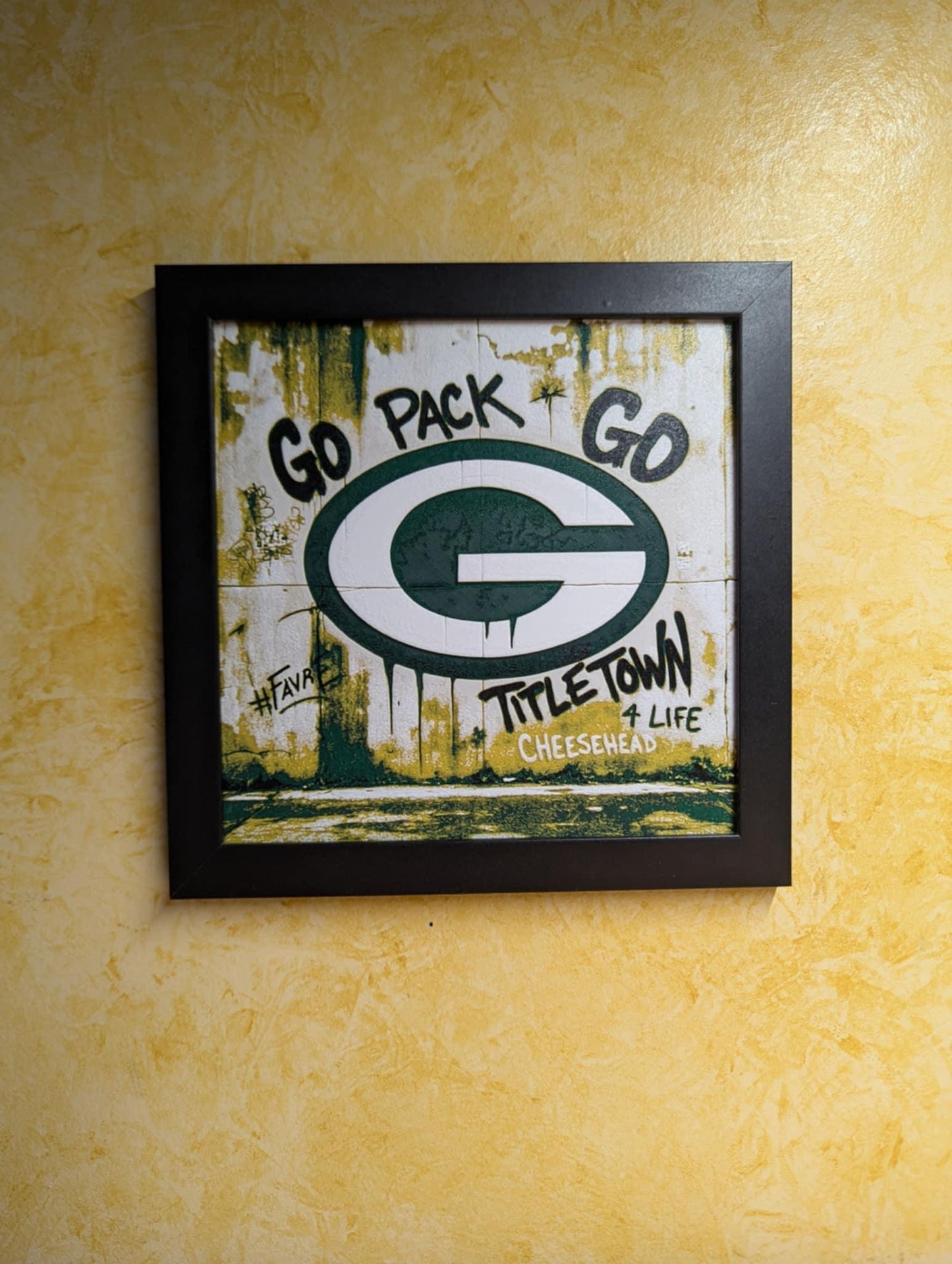 Green Bay Packer Graffiti Wall/Desk Decor, Hueforge