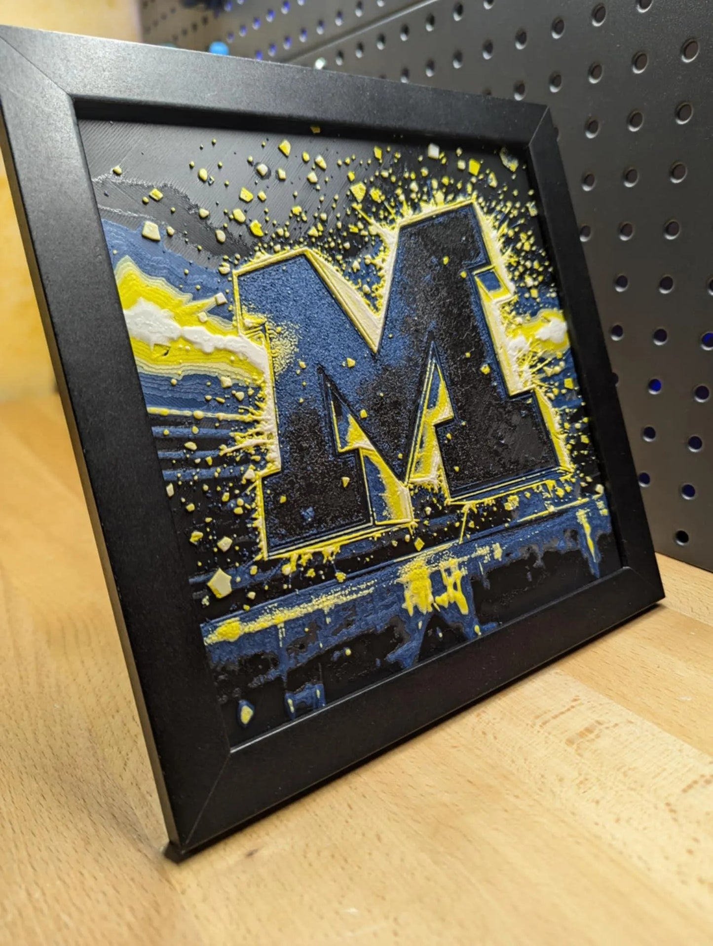 Michigan Logo Explosion Desk/Wall Decor, Hueforge