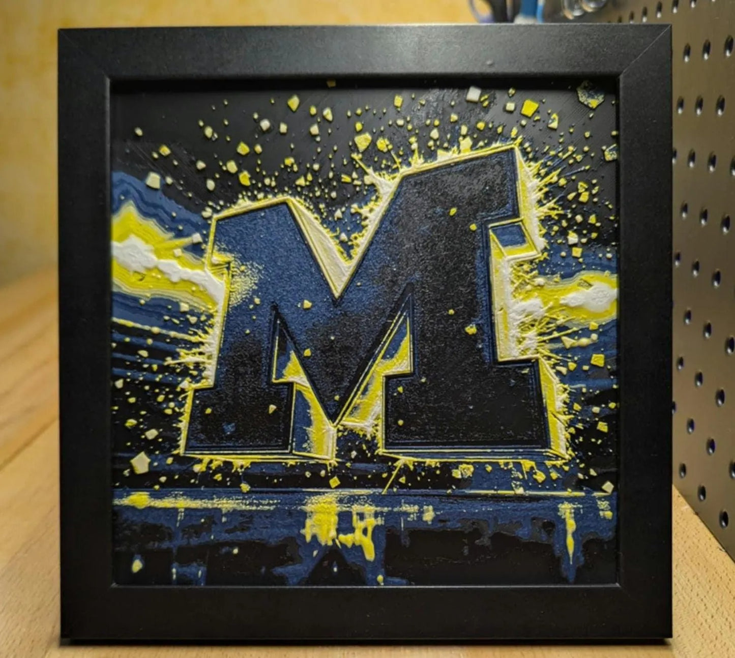 Michigan Logo Explosion Desk/Wall Decor, Hueforge