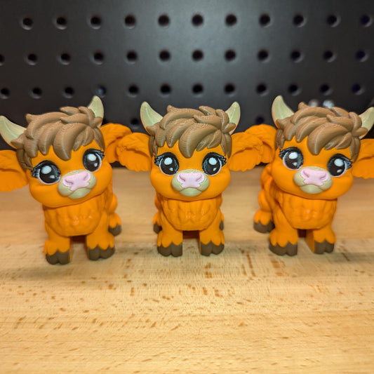Articulating Highland Cow, 3D Printed