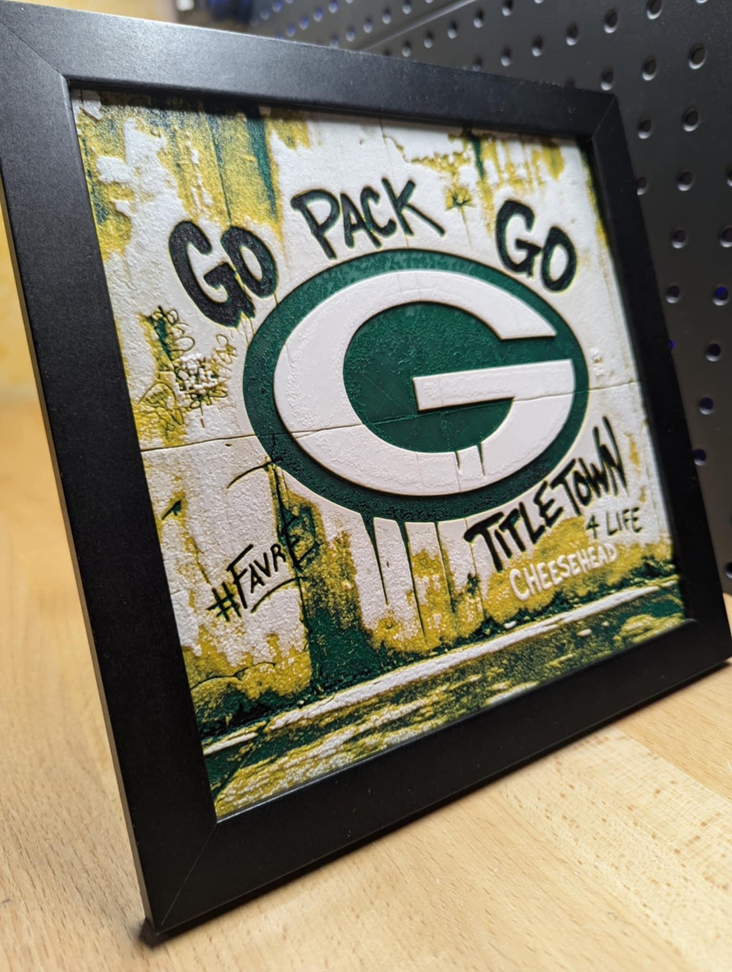 Green Bay Packer Graffiti Wall/Desk Decor, Hueforge