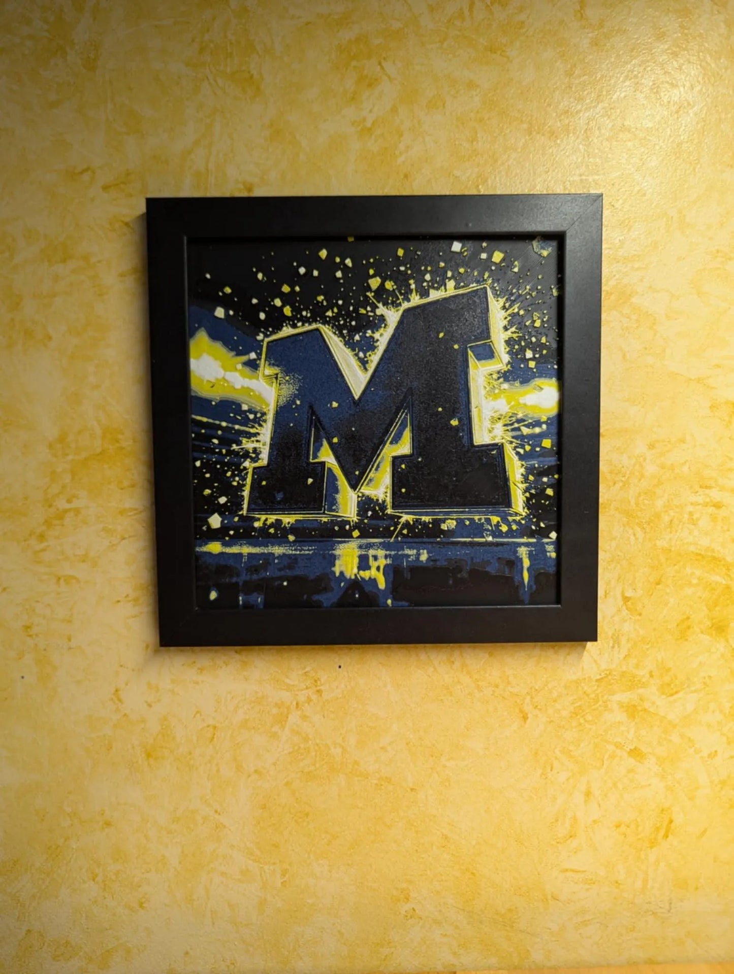 Michigan Logo Explosion Desk/Wall Decor, Hueforge